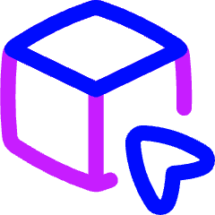3d Cube Cursor Icon from Flex Neon Set
