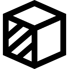 Front View 3d Icon from Sharp Line Set