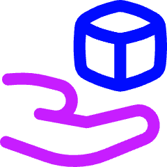 Hand Hold 3d Box Icon from Flex Neon Set