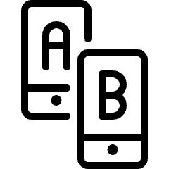 Ab Testing Smartphones Icon from Ultimate Light Set
