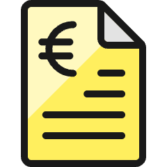 Accounting Document Euro Icon from Ultimate Colors Set