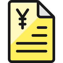 Accounting Document Yen Icon from Ultimate Colors Set
