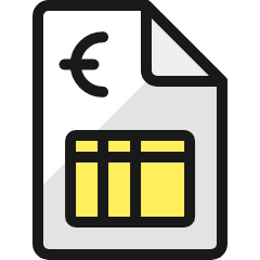 Accounting Invoice Euro Icon from Ultimate Colors Set