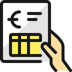 Accounting Invoice Hand Euro Icon from Ultimate Colors Set