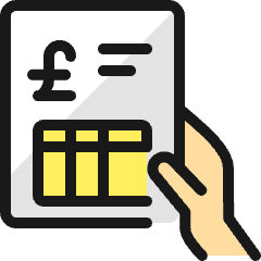 Accounting Invoice Hand Pound Icon from Ultimate Colors Set