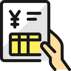 Accounting Invoice Hand Yen Icon from Ultimate Colors Set