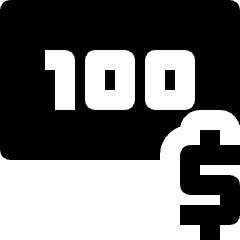 Hunred Dollar Bill Icon from Nova Solid Set