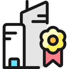 Real Estate Action Building Badge Icon from Ultimate Colors Set
