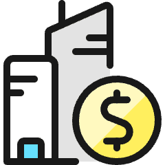 Real Estate Action Building Dollar Icon from Ultimate Colors Set