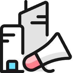 Real Estate Action Building Megaphone Icon from Ultimate Colors Set