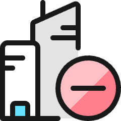 Real Estate Action Building Minus Icon from Ultimate Colors Set