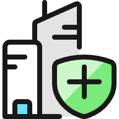 Real Estate Action Building Shield Icon from Ultimate Colors Set