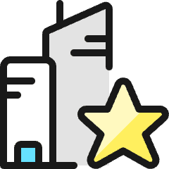 Real Estate Action Building Star Icon from Ultimate Colors Set