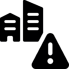 Real Estate Action Building Warning Icon from Ultimate Bold Set