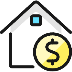 Real Estate Action House Dollar Icon from Ultimate Colors Set