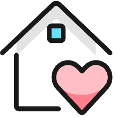 Real Estate Action House Heart Icon from Ultimate Colors Set