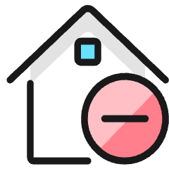 Real Estate Action House Minus Icon from Ultimate Colors Set