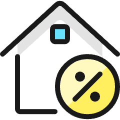 Real Estate Action House Percent Icon from Ultimate Colors Set