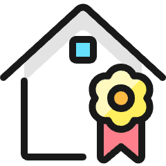 Real Estate Action House Ribbon Icon from Ultimate Colors Set