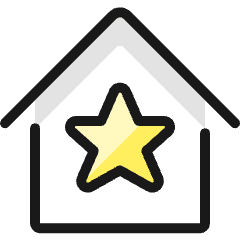 Real Estate Action House Star 1 Icon from Ultimate Colors Set
