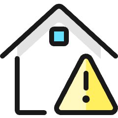 Real Estate Action House Warning Icon from Ultimate Colors Set