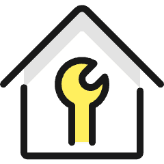 Real Estate Action House Wrench Icon from Ultimate Colors Set