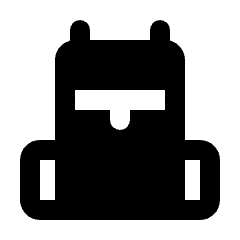 Backpack Fill Icon from Rounded Fill - Streamline Material Set