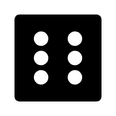 Dice 6 Fill Icon from Outlined Fill - Streamline Material Set