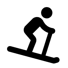 Downhill Skiing Fill Icon from Rounded Fill - Streamline Material Set