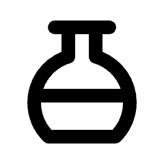 Flask Half Icon from Rounded Line - Streamline Material Set