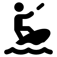 Kitesurfing Fill Icon from Rounded Fill - Material Pro Set