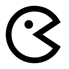 Pacman Icon from Outlined Line - Streamline Material Set