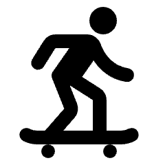 Skateboarding Fill Icon from Rounded Fill - Streamline Material Set
