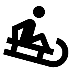 Sledding Icon from Sharp Line - Streamline Material Set