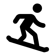 Snowboarding Fill Icon from Rounded Fill - Material Pro Set