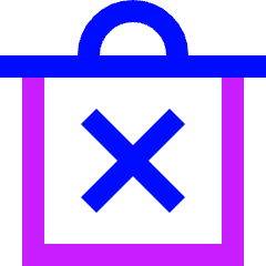 Delete Forever Permanently Empty Trash Icon from Sharp Neon Set