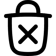 Delete Forever Permanently Empty Trash Icon from Flex Line Set