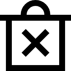 Delete Forever Permanently Empty Trash Icon from Sharp Line Set