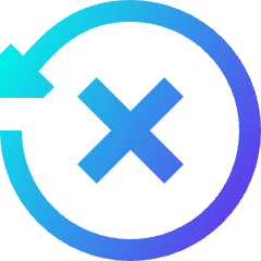 Delete Recently Deleted Cross Icon from Sharp Gradient Set