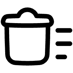 Delete Sweep Trash Icon from Plump Line Set