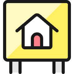 Advertising Billboard House Icon from Ultimate Colors Set