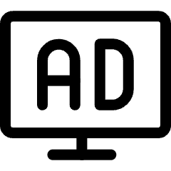 Shopping Broadcast Advertising Monitor Icon from Ultimate Regular Set