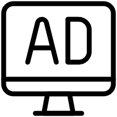 Shopping Broadcast Advertising Monitor Icon from Ultimate Light Set
