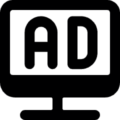 Shopping Broadcast Advertising Monitor Icon from Ultimate Bold Set