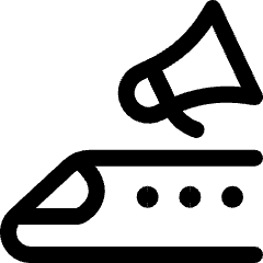 Shopping Transport Advertising Train Megaphone Icon from Ultimate Regular Set