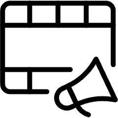 Shopping Video Advertising Film Megaphone Icon from Ultimate Light Set