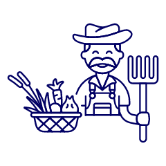Farmer Harvest 1 Illustration from UX Line Set