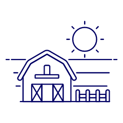 Sunny Barn Field Illustration from UX Line Set