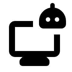 Ai Robot Computer Icon from Rounded Line - Material Pro Set