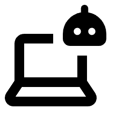 Ai Robot Laptop Icon from Rounded Line - Material Pro Set